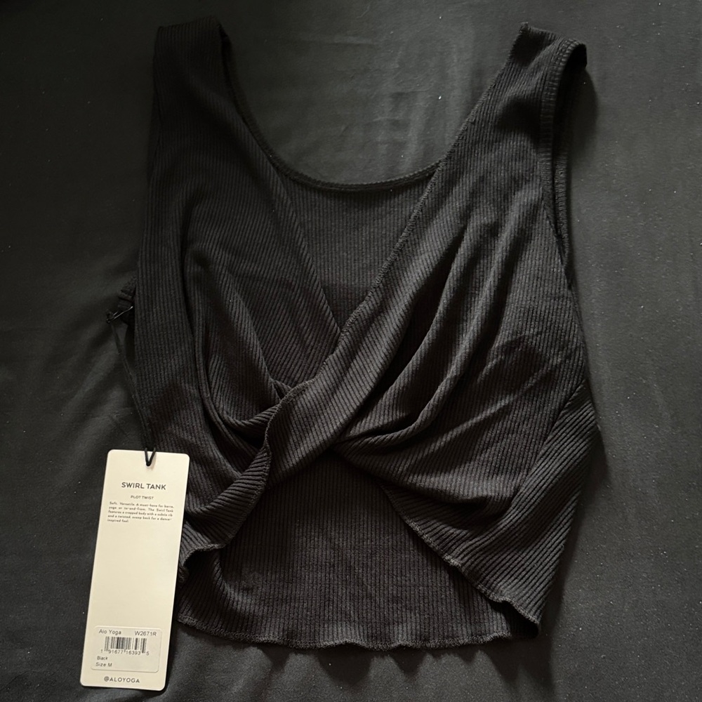ALO Yoga Black Swirl Tank Top